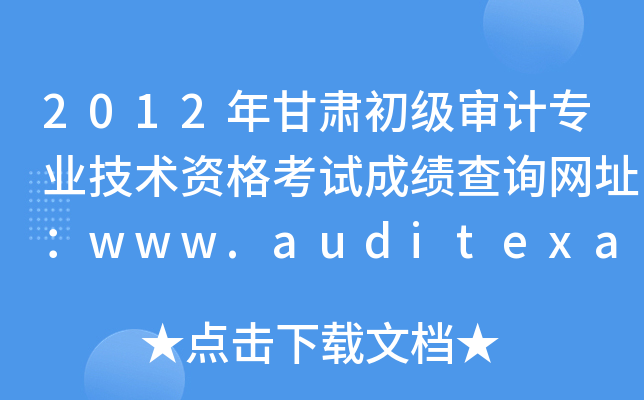 2012רҵʸԳɼѯַwww.auditexam.cn