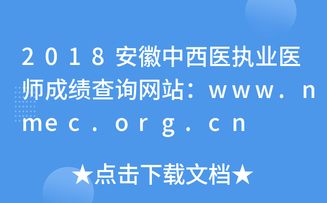 2018ҽִҵҽʦɼѯվwww.nmec.org.cn