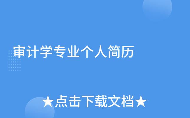 审计开云kaiyun(中国)专业个人简历