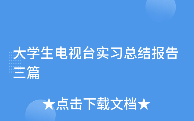 大开云kaiyun(中国)生电视台实习总结报告三篇