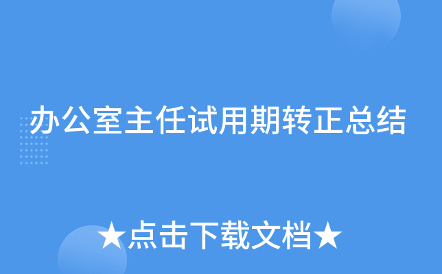 办公室主任试用期转正总结