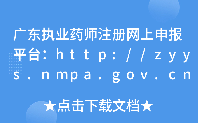 广东执业药师注册网上申报平台：http://zyys.nmpa.gov.cn