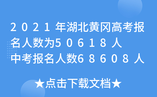 2021年湖北黄冈高考报名人数为50618人   中考报名人数68608人