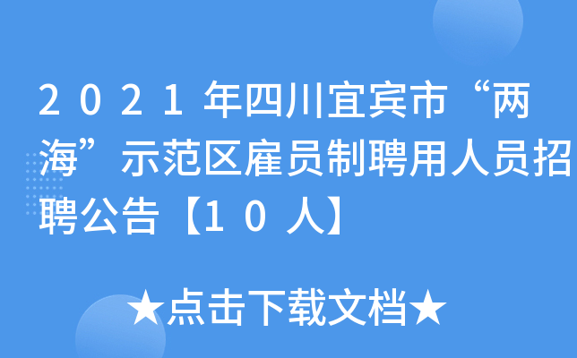 2021年四川宜宾市“两海”示范区雇员制聘用人员招聘公告【10人】