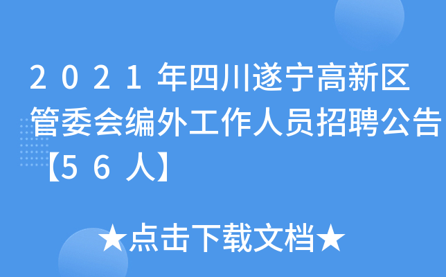 2021年四川遂宁高新区管委会编外工作人员招聘公告【56人】