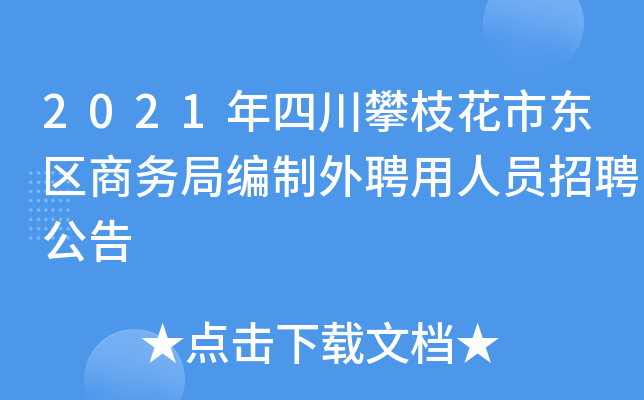 2021年四川攀枝花市东区商务局编制外聘用人员招聘公告