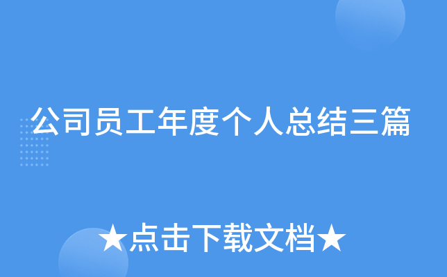 公司员工年度个人总结三篇