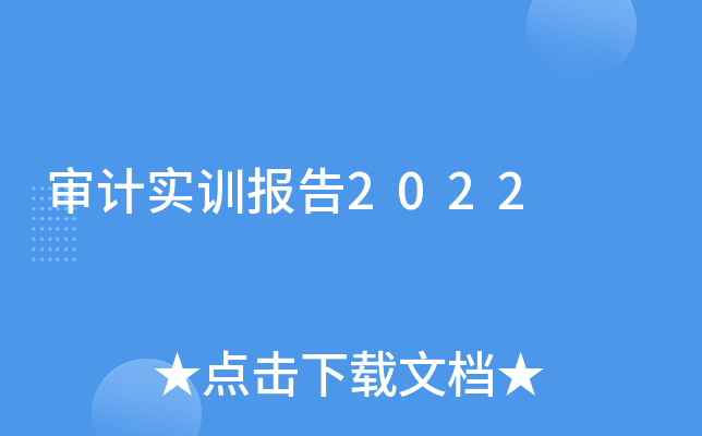 审计实训报告2022