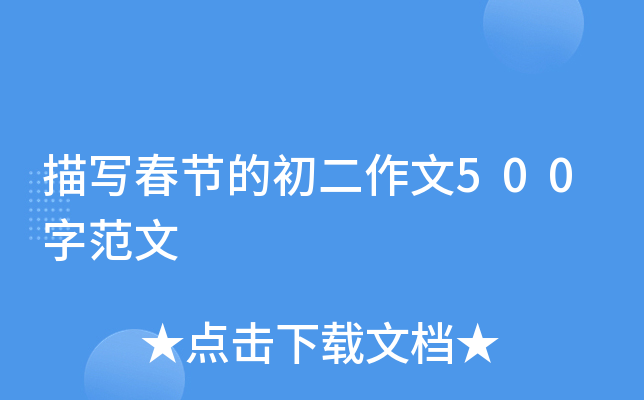 描写春节的初二作文500字范文