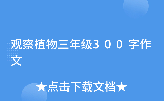 观察植物三年级300字作文
