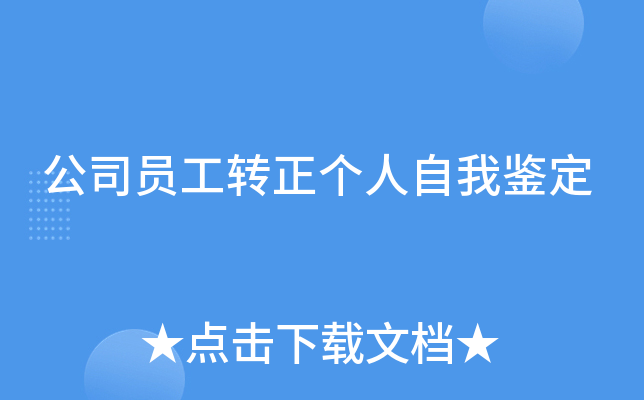 公司员工转正个人自我鉴定