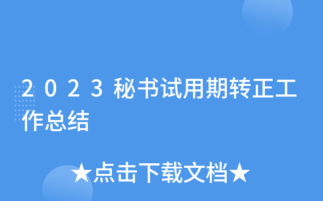 2023秘书试用期转正工作总结