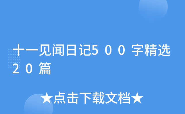 十一见闻日记500字精选20篇