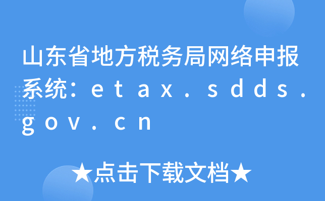 山东省地方税务局网络申报系统：etax.sdds.gov.cn