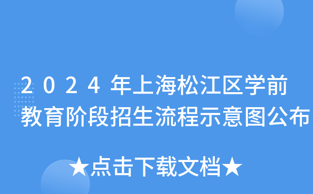 2024年上海松江区开云kaiyun(中国)前教育阶段招生流程示意图公布
