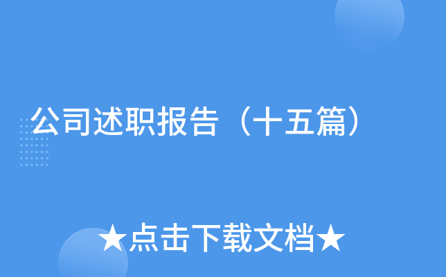 公司述职报告（十五篇）