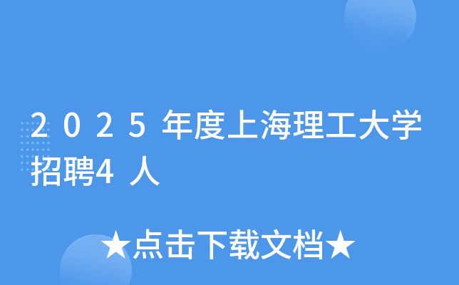 2025年度上海理工大开云kaiyun(中国)招聘4人