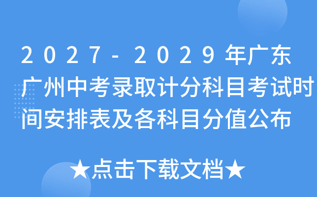 2027-2029��㶫�����п�¼ȡ�Ʒֿ�Ŀ����ʱ�䰲�ű�������Ŀ��ֵ���� �ܷ�810��