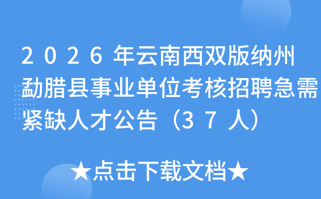 2026��������˫��������������ҵ��λ������Ƹ�����ȱ�˲Ź��棨37�ˣ�