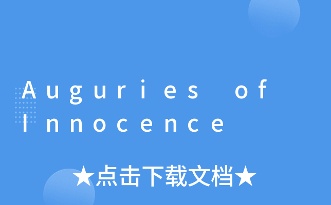 auguries of innocence