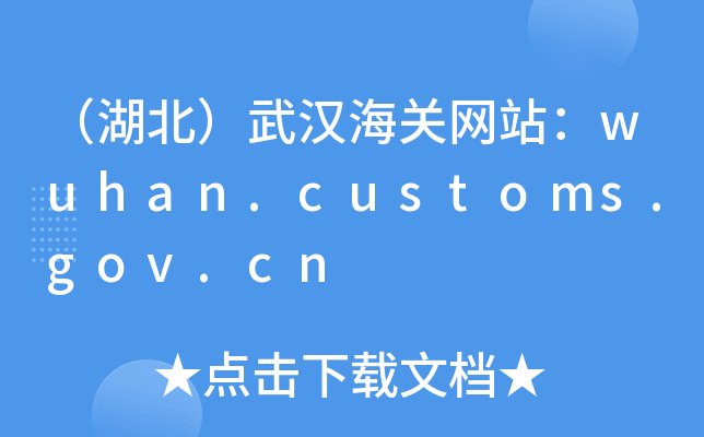 （湖北）武汉海关网站：wuhan.customs.gov.cn