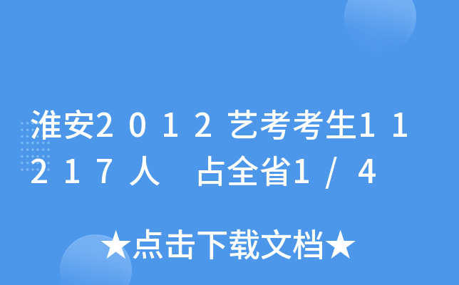 淮安2012艺考考生11217人 占全省1/4