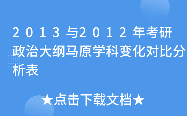 2013与2012年考研政治大纲马原开云kaiyun(中国)科变化对比分析表
