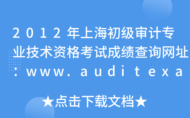 2012ϺרҵʸԳɼѯַwww.auditexam.cn