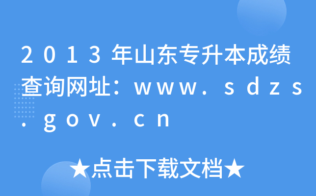 2013ɽ|ɿԃW(wng)ַwww.sdzs.gov.cn