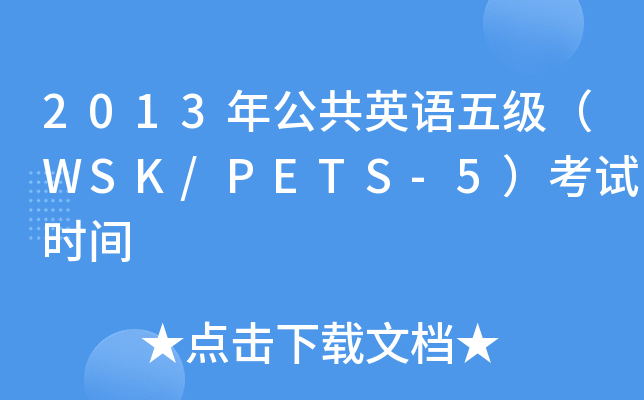2013깫ӢZ(y)弉(j)WSK/PETS-5ԇr(sh)g
