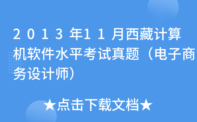 2013年11月西藏计算机软件水平考试真题（电子商务设计师）