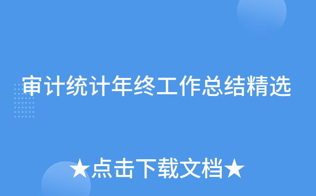 审计统计年终工作总结精选