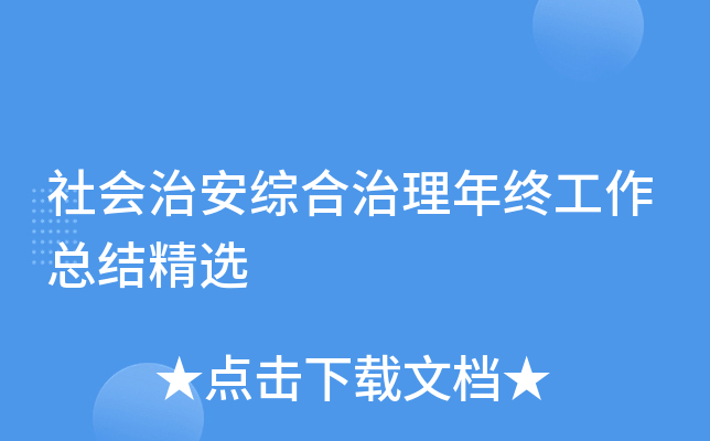社会治安综合治理年终工作总结精选