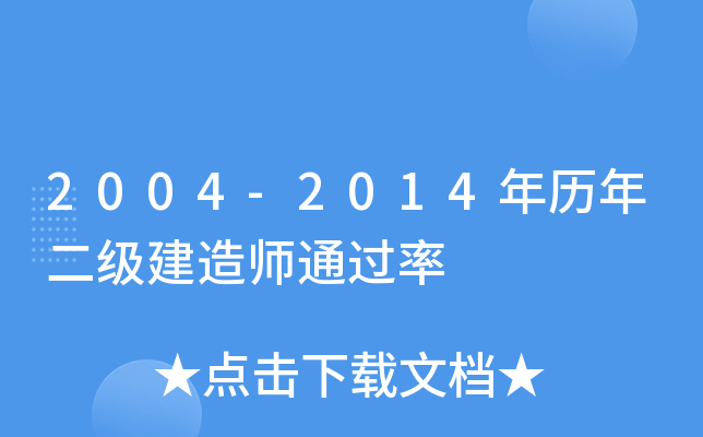 2004-2014年历年二级建造师