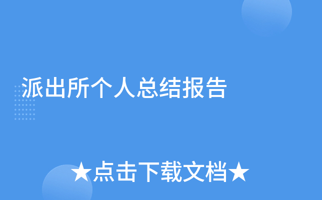 派出所个人总结报告