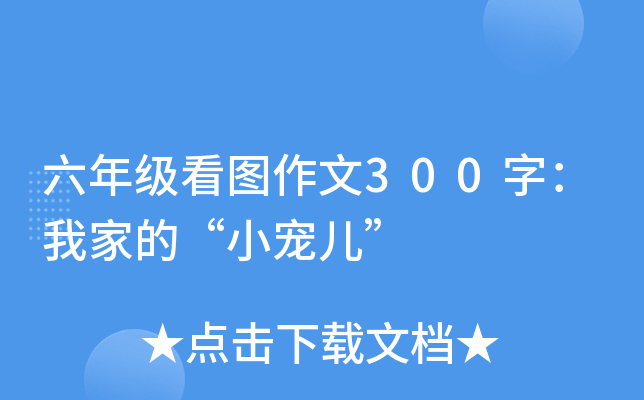六年级看图作文300字：我家的“小宠儿”
