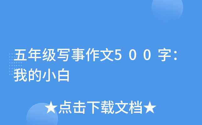 五年级写事作文500字：我的小白