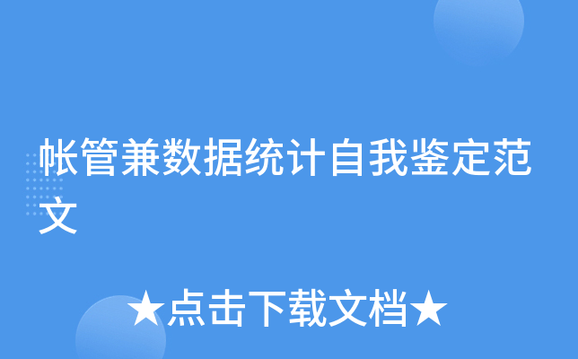 帐管兼数据统计自我鉴定范文