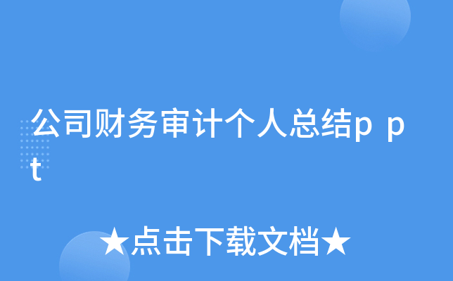 公司财务审计个人总结ppt