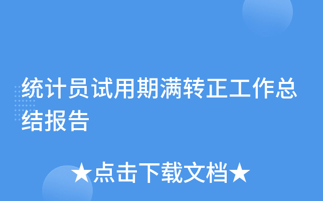 统计员试用期满转正工作总结报告