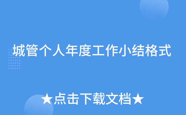城管个人年度工作小结格式