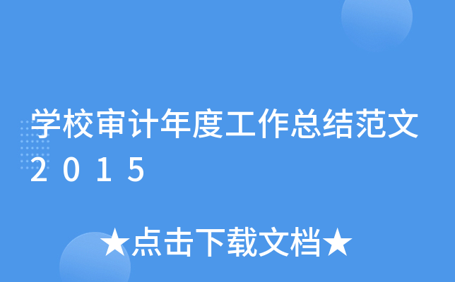 开云kaiyun(中国)校审计年度工作总结范文2015
