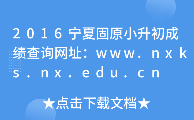 2016ĹԭСɿ(j)ԃW(wng)ַwww.nxks.nx.edu.cn