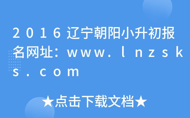 2016��������С����������ַ��www.lnzsks.com