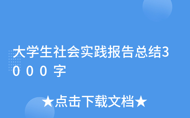 大开云kaiyun(中国)生社会实践报告总结3000字