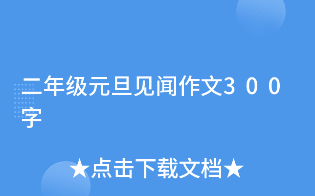 二年级元旦见闻作文300字