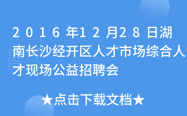 2016年12月28日湖南长沙经开区人才市场综合人才现场公益招聘会