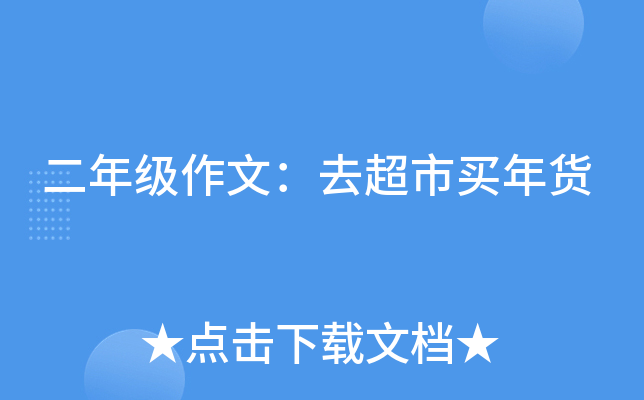 二年级作文：去超市买年货