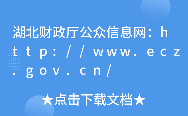 湖北财政厅公众信息网：http://www.ecz.gov.cn/