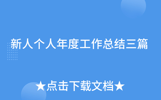 新人个人年度工作总结三篇